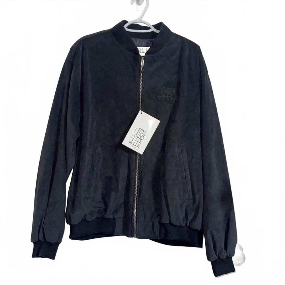 MGM Grand Men's Black Suede Bomber Jacket